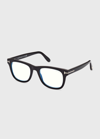 Tom Ford Square Blue Light-blocking Optical Glasses In Sblk