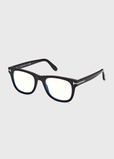 Tom Ford Square Blue Light-blocking Optical Glasses In Sblk