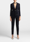 Giorgio Armani Single-breasted Jacket In Devoré Velvet Jersey In Black Multi