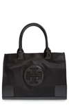 Tory Burch 'mini Ella' Nylon Tote In Black/ Black