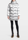 Moncler Gaou Hooded Quilted Metallic Shell Down Jacket In Silver