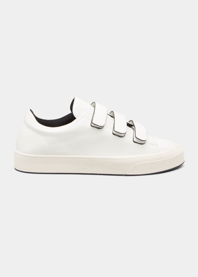 The Row Men's Dean Triple Grip Strap Leather Sneakers In Neutrals