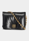 Loewe Goya Anagram Puffer Chain Shoulder Bag In Black