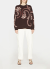 Etro Lavinia Paisley Wool Crew-neck Sweater In Brown