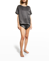 Lunya Washable Silk Short Pajamas In Meditative Grey