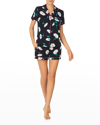Kate Spade Printed Short Pajama Set In Bold Daisy