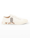 Kenzo Tiger-print Low-top Sneakers In Off White