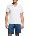 Onia Men's Linen Polo Shirt In Blue Dream
