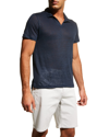 Onia Men's Linen Polo Shirt In Deep Navy