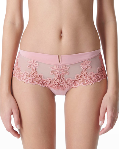 Simone Perele Saga Tattoo Lace Boyshorts In Rose Verone