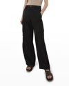 Vince Wide-leg Tencel Cargo Pants In Black