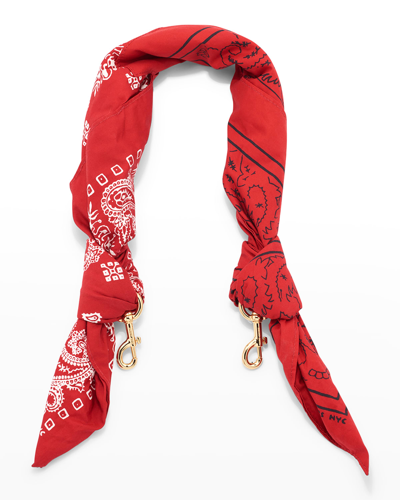 Marc Jacobs The Bandana Printed Cotton Bag Strap In Red