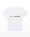 Givenchy Kids' Boy's Reversed Logo-print T-shirt In 10b-white