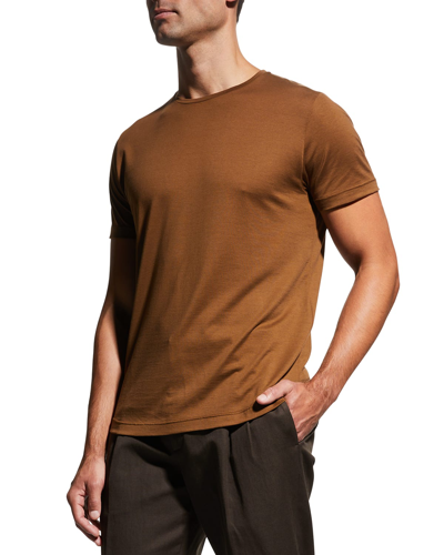 Loro Piana Silk & Cotton Soft Jersey T-shirt In Date Oil