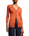 Totême Fine Knit Merino Cardigan Bloody Mary In Bloody Mary