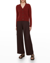 Vince Shrunken Button Cashmere Cardigan In Rust Amber