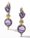 KONSTANTINO SILVER AND GOLD AMETHYST EARRINGS