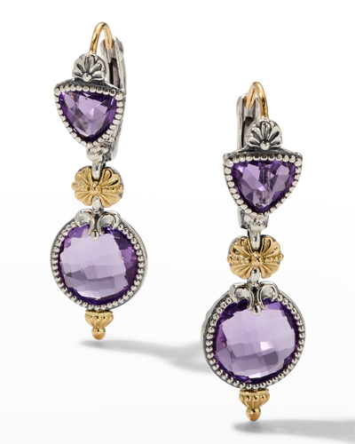 Konstantino Silver And Gold Amethyst Earrings