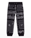 Givenchy Black Sweatpants For Boy With Bandana Print In 09b-black