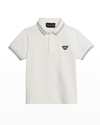 Emporio Armani Kids' Boy's Pique Polo Shirt In 0101 Ivory