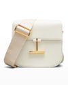 Tom Ford Tara Mini Grain Leather Crossbody Bag In Chalk