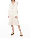 Vince Cotton Cardigan Hoodie In Off White