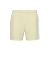 Hugo Boss Quick-drying Swim Shorts With Vertical Logo In Light Yellow