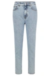 HUGO BOSS HIGH-WAISTED JEANS IN BLEACHED-BLUE ORGANIC-COTTON DENIM