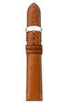 Michele 20mm Extra Long Leather Watch Strap In Saddle