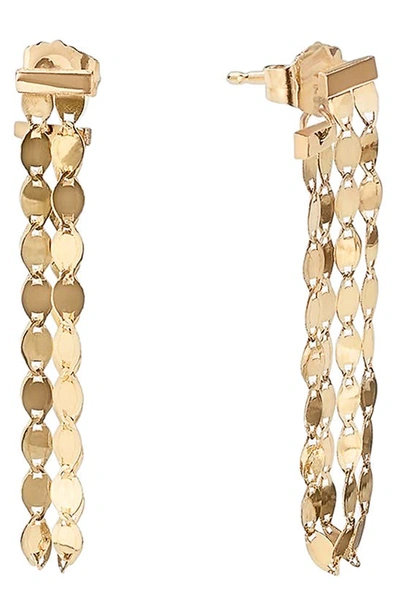 Lana Petite Nude Fringe Drop Earrings In Gold
