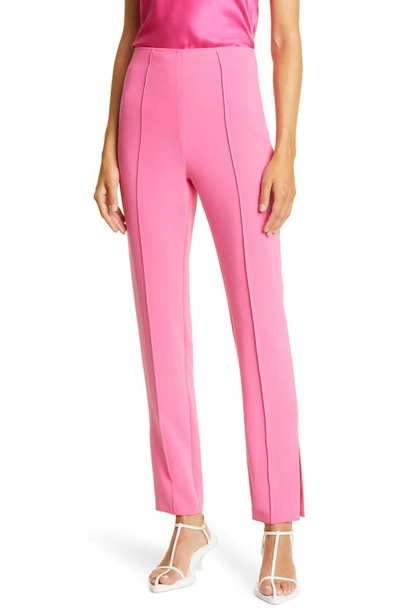 Cinq À Sept Brianne Pintuck Crepe Trousers In Fuxia