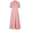 Emilia Wickstead Alice Pink Textured Midi Dress In Light Pink