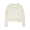 Free People Cutting Edge Ivory Cable-knit Jumper In Ivory