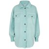 Free People Ruby Turquoise Brushed Cotton-blend Jacket In Blue