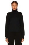The Row Essentials Kensington Cashmere Turtleneck Sweater In Black