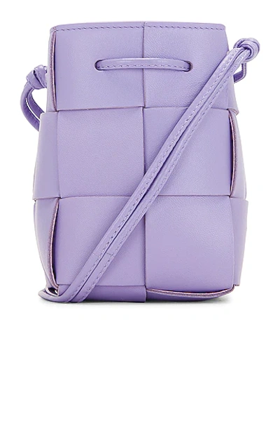 Bottega Veneta Mini Crossbody Bucket Bag In Wisteria & Gold