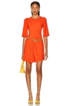 Stella Mccartney Chain-detail Draped Mini Dress In Poppy