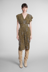 Isabel Marant Étoile Almeya Abstract-print Midi Dress In Bronze