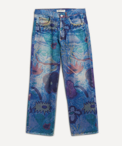 Our Legacy Third Cut Floral Jeans In Blue / Multi