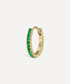 Shop Maria Tash 14ct 8mm Emerald Eternity Hoop Earring In Gold