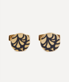 SIMON CARTER SIMON CARTER MENS HIBISCUS GOLD-PLATED ENAMEL CUFFLINKS