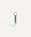 Maria Tash 18ct White Gold 7mm Double Sided Diamond And Emerald Eternity Bar Charm In White Gold
