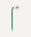 Maria Tash 18ct White Gold 18mm Emerald Eternity Bar Charm Single Threaded Stud Earring In White Gold