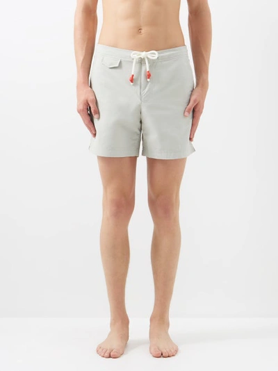 Orlebar Brown Men's Standard Solid Stripe-cord Swim Shorts In Grey
