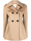 Sportmax Rosano Peacoat In Sable Cashmere In Brown