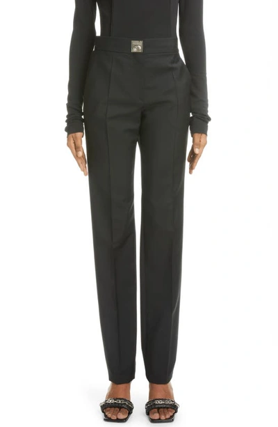 Givenchy High-waisted Wool Tailored Trousers In Black