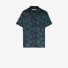 Desmond & Dempsey Navy Byron Tropical Print Cotton Pyjama Shirt In Green