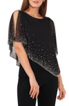 Chaus Cold Shoulder Cape Beaded Top In Black