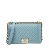 What Goes Around Comes Around Chanel Blue Caviar Boy Bag Medium In Blue