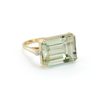 Mateo East West Green Amethyst Ring In Yellow Gold,green Amethyst